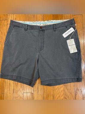 Tommy Bahama Boracay Shorts Men's 40 Fog Grey Chino 7" Inseam NEW